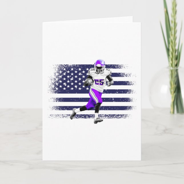 American Football Fan Jersey Shirt USA Flag Card (Front)