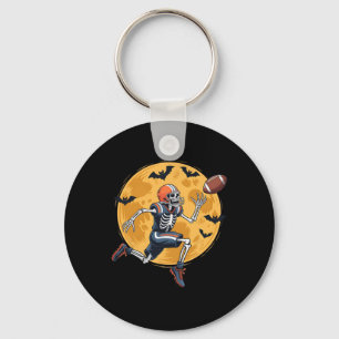 American Football Fan Skeleton Halloween Mens Boys Keychain