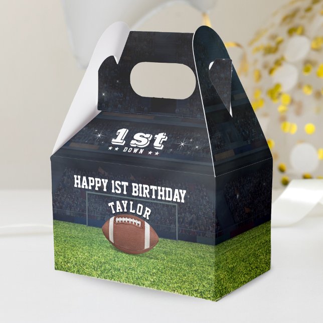 American Football Field Happy 1st Birthday Party Favor Box (American Football Field Happy 1st Birthday Party Favor Box)