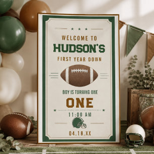 American Football First Year Down 1st Birthday Banner