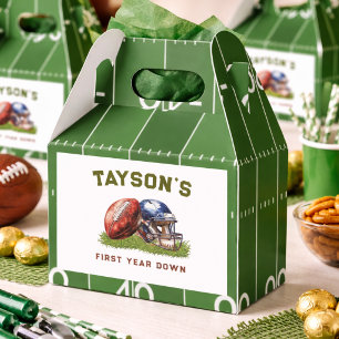 American Football First Year Down 1st Birthday Favor Box
