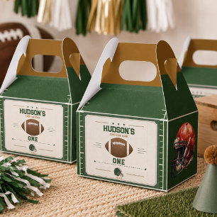 American Football First Year Down 1st Birthday Favor Box