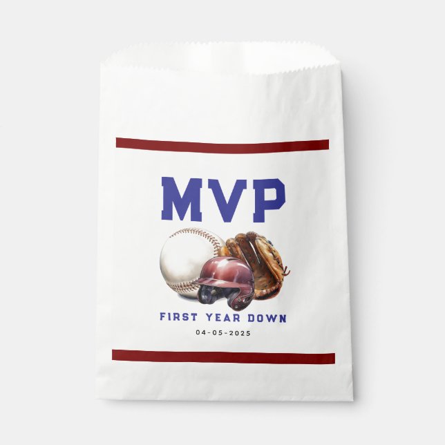 American Football First Year Down 1st Birthday Favour Bag (Front)