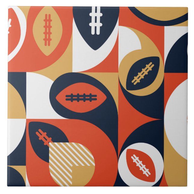 American Football Geometric Pattern Tile (Front)