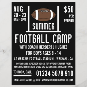 American Football & Goal Football Camp Advertising Flyer