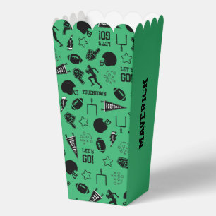American Football Green Sports Birthday Favor Box