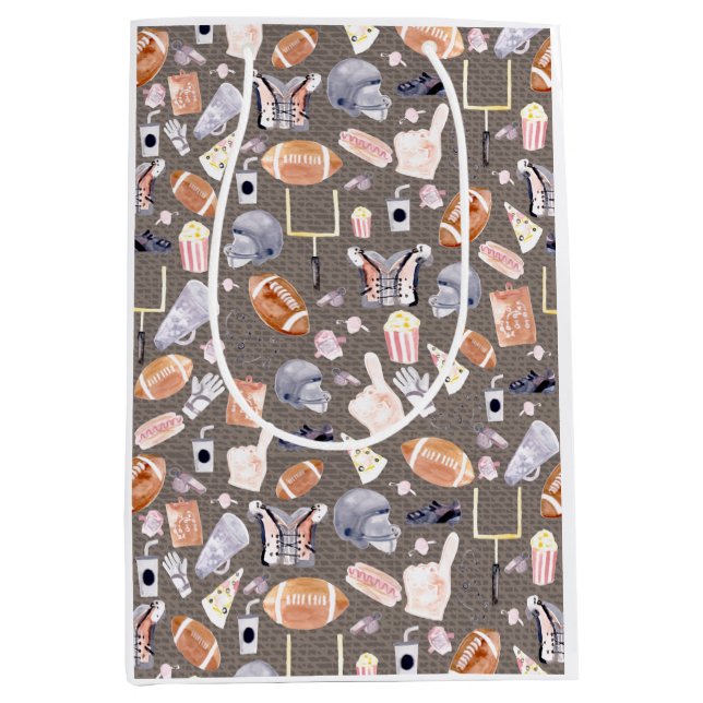 American Football Grey texture | Pattern Medium Gift Bag (Front)