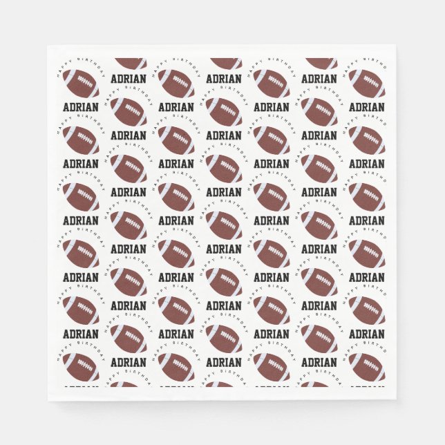 American Football Gridiron Ball Birthday Party Napkin (Front)