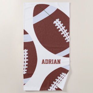 American Football Gridiron Ball Personalized Beach Towel