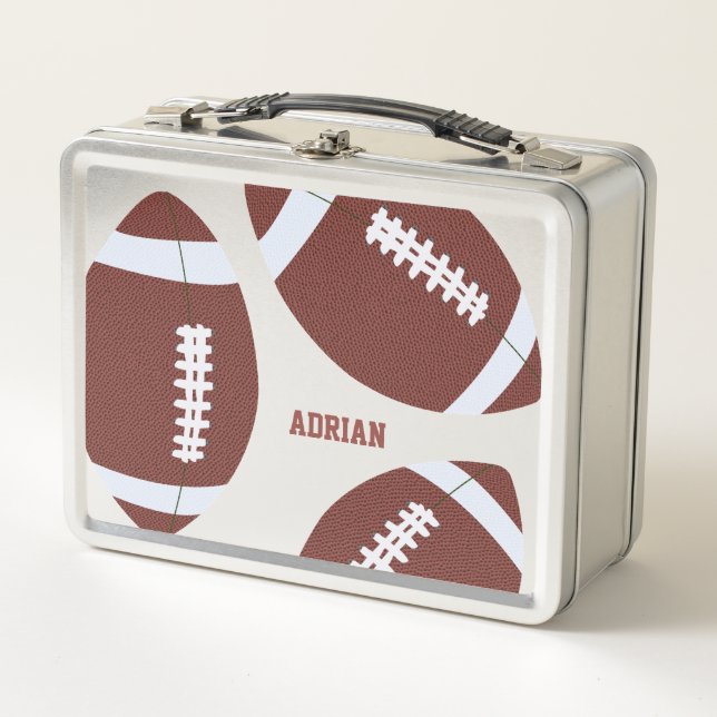 American Football Gridiron Ball Personalized  Metal Lunch Box (Front)