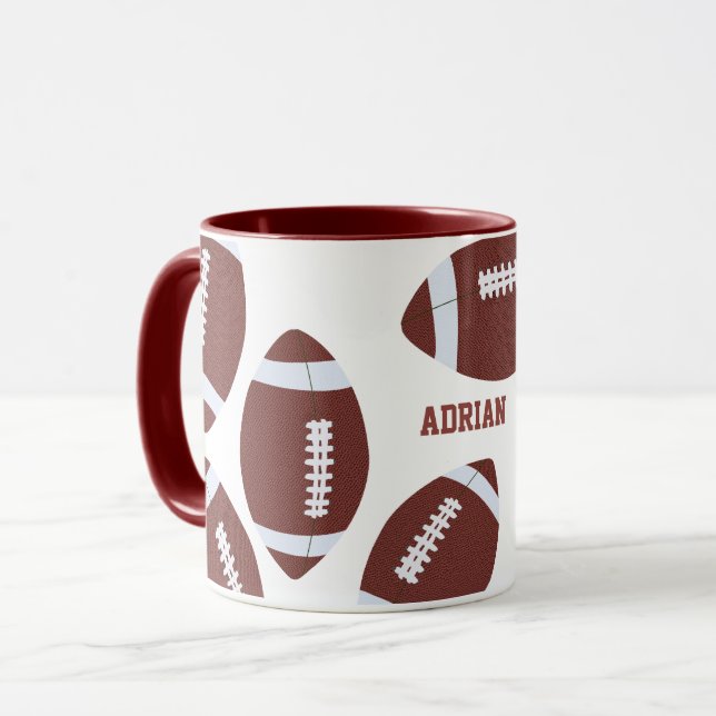 American Football Gridiron Ball Personalized Mug (Front Left)