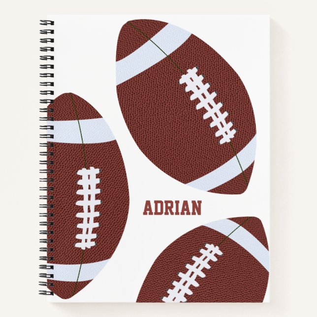 American Football Gridiron Ball Personalized Notebook (Front)