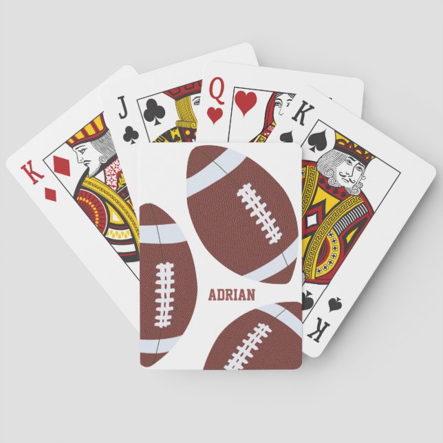 American Football Gridiron Ball Personalized Playing Cards (Back)