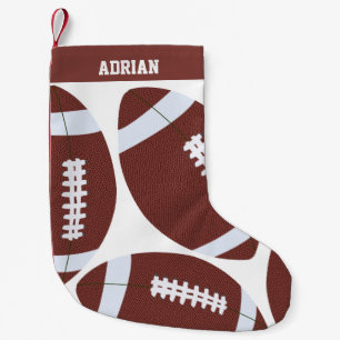 American Football Gridiron Ball Personalized  Small Christmas Stocking