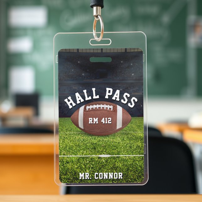 American Football Gym Teacher Student Hall Pass Badge (American Football Gym Teacher Student Hall Pass Badge
)