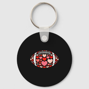American Football Hearts Valentines Day Women Girl Keychain