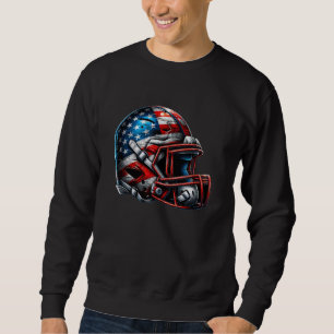 American football helmet Us Flag Soccer Players or Sweatshirt