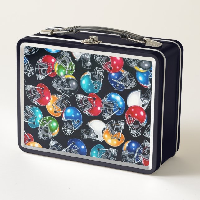 American Football Helmets  Metal Lunch Box (Front)