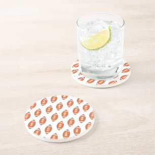 American football illustration pattern coaster