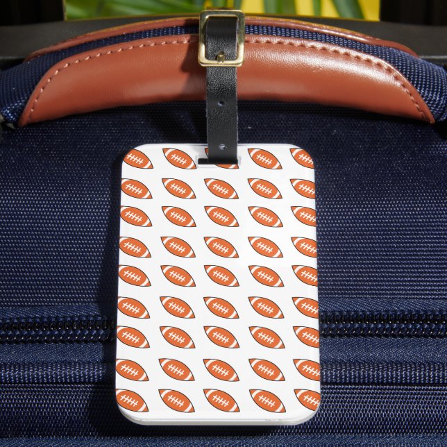 American football illustration pattern luggage tag (Front Insitu 2)