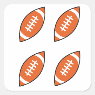 American football illustration pattern throw pillo square sticker