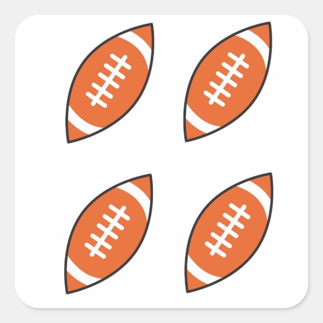 American football illustration pattern throw pillo square sticker (Front)
