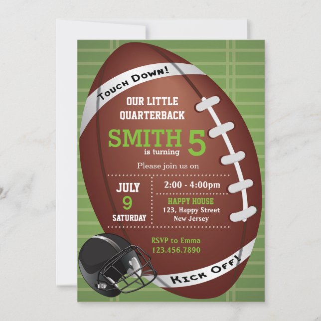 American Football Invitation (Front)