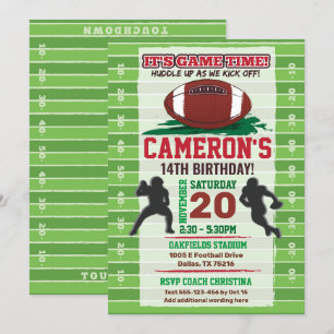American Football Kids or Adult Birthday  Invitati Invitation