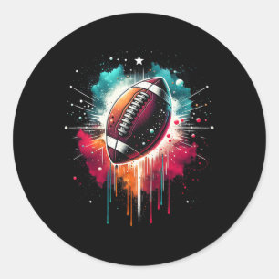 American Football Minimal Colourful Football Graph Classic Round Sticker