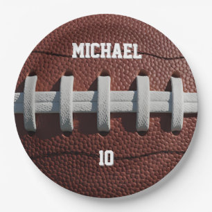 American Football Name Birthday Party  Paper Plate
