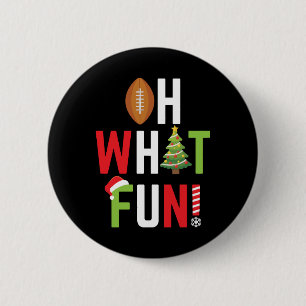 American Football Oh What Fun Holiday Christmas 2 Inch Round Button