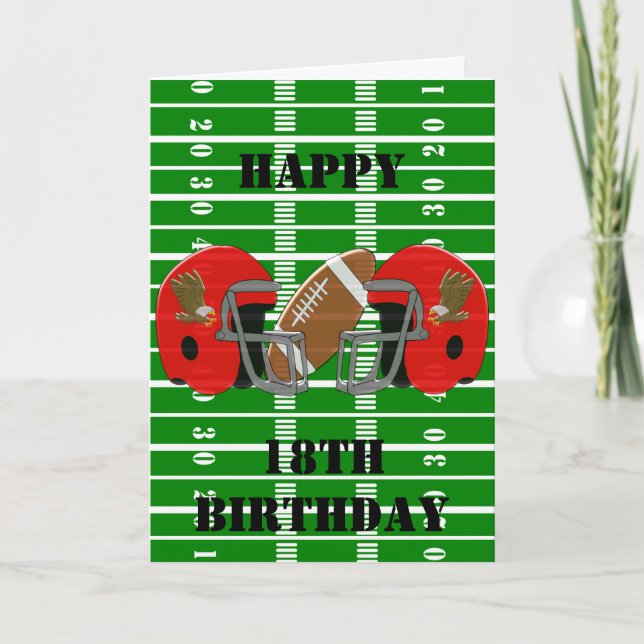 American Football Personalised 18th Birthday Card (Front)