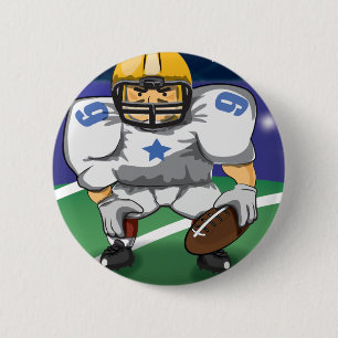 American football player 2 inch round button