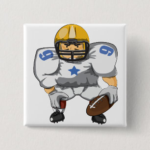 American football player 2 inch square button