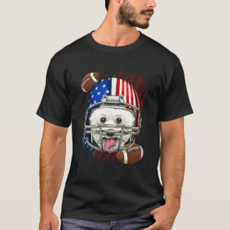 American Football Player Bichon Frise Dog Face Pat T-Shirt