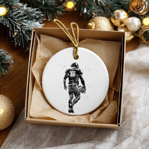 American Football Player Ceramic Ornament