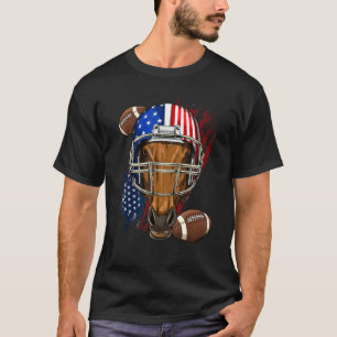 American Football Player Horse Animal Patriotic Ho T-Shirt