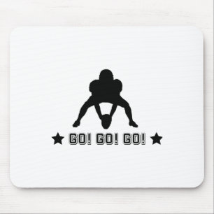 American Football Player Logo Mouse Pad