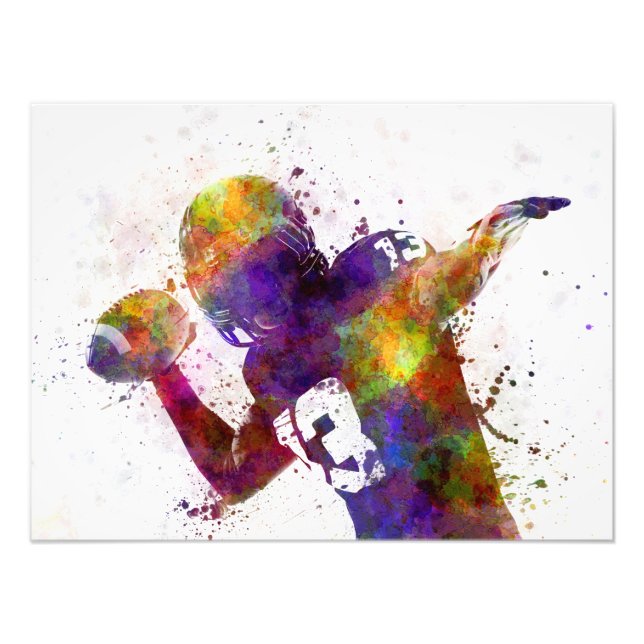 american football player quarterback passing photo print (Front)