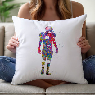 American Football Player Throw Pillow