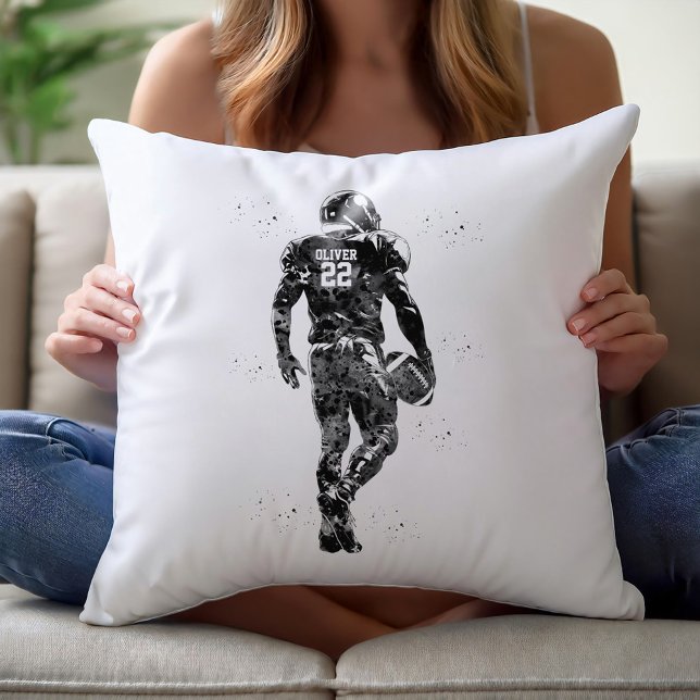 American Football Player Throw Pillow (Creator Uploaded)