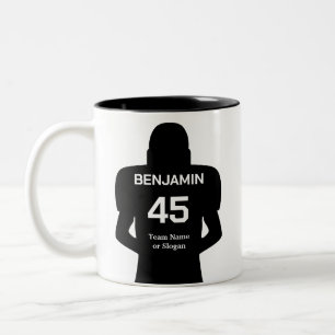 American Football Player with Name & Number 2023 Two-Tone Coffee Mug