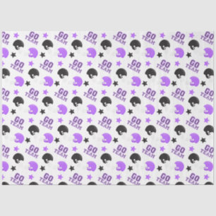 American Football Purple and Black Patterns Tissue Paper