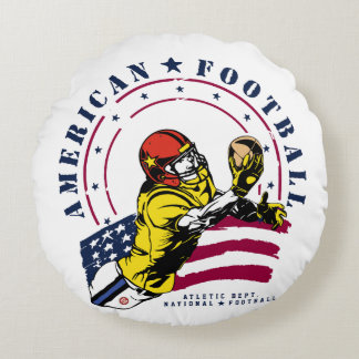 AMERICAN FOOTBALL ROUND PILLOW