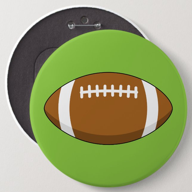 American Football Rugby Ball 6 Inch Round Button (Front & Back)