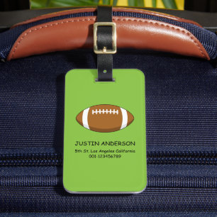 American Football Rugby Ball Personalize Luggage Tag