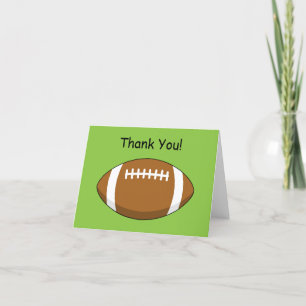 American Football Rugby Ball Personalize Thank You Card