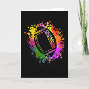 American Football Rugby Watercolor Splashes Card