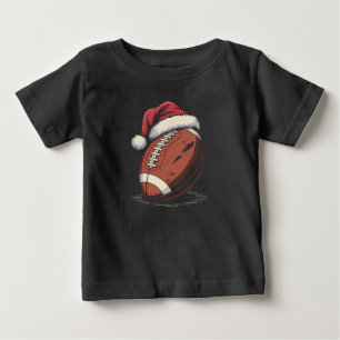 American Football Santa Hat Sports Christmas Xmas Baby T-Shirt