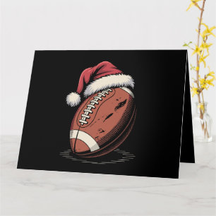 American Football Santa Hat Sports Christmas Xmas  Card